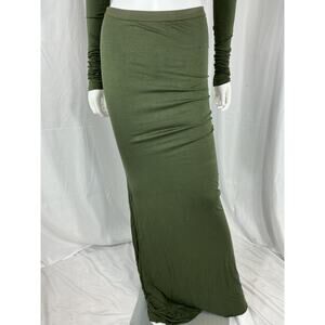 Rick Owens Lilies Green Slip Maxi Skirt Size 30